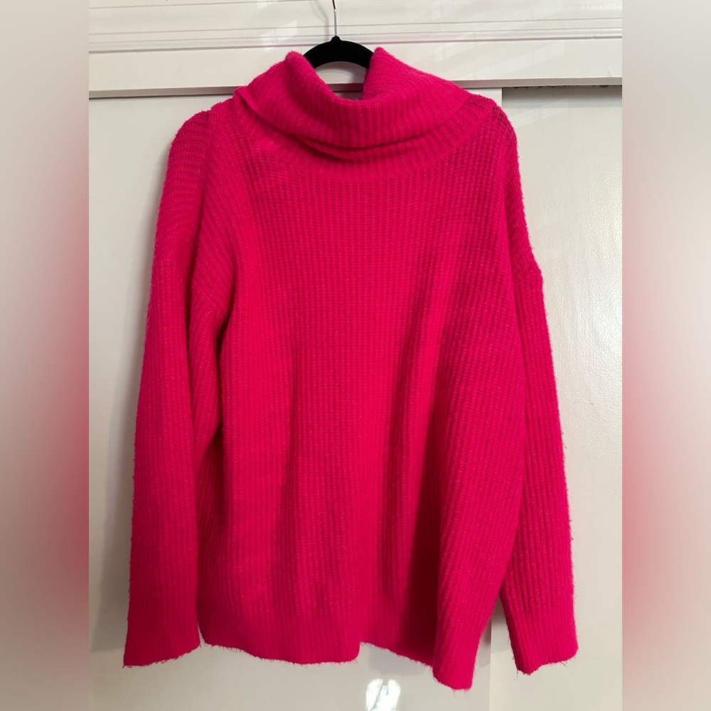 Davi & Dani Large Turtleneck Pink Sweater